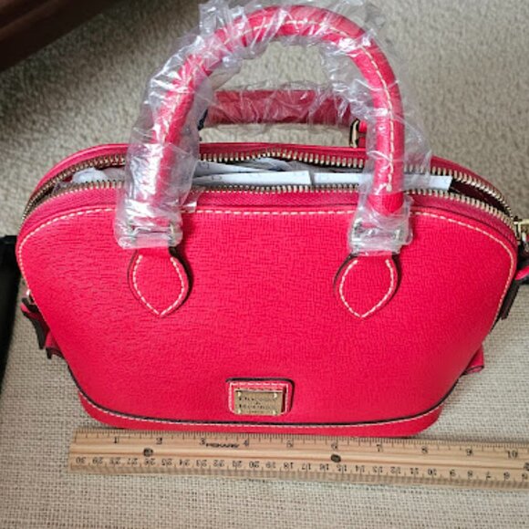 Dooney & Bourke Bitsy Zip Zip — Red Saffiano Leather, NWT, Retired, Crossbody - Picture 7 of 15